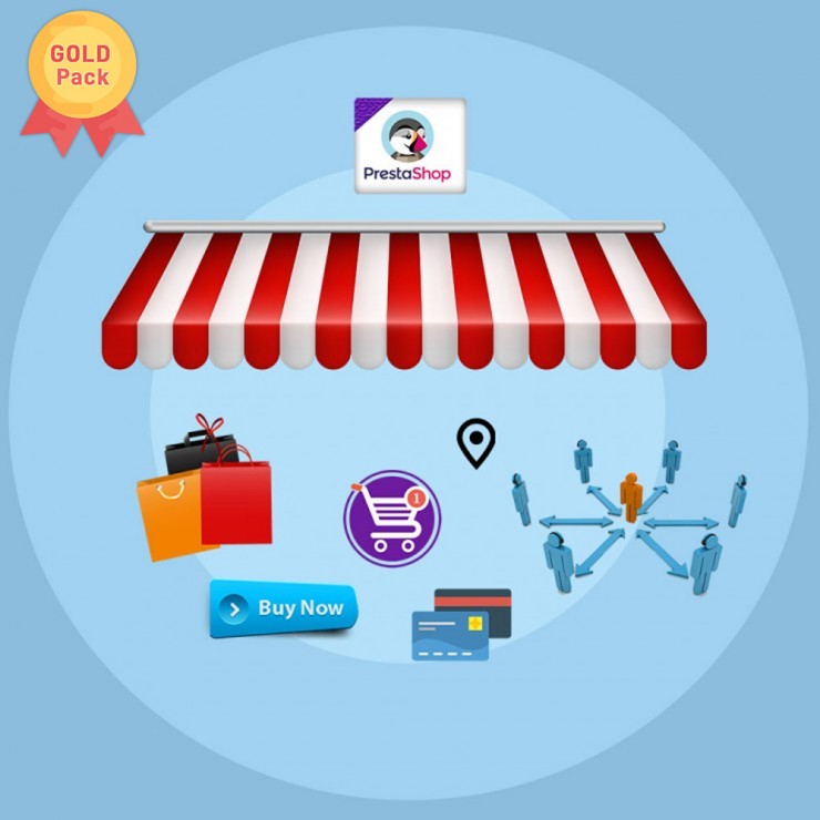 Il piano Prestashop Multi Vendor Marketplace Gold è una soluzione all-in-one per convertire il tuo negozio in un mercato.