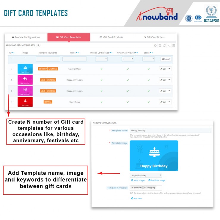 Customize gift card templates