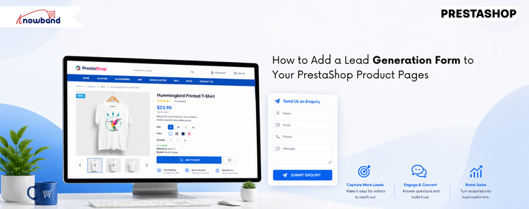 How to Add a Lead Generation Form to Your PrestaShop Product Pages Most eCommerce stores treat product pages as the final stop before checkout. The visitor either buys or leaves. That binary thinking is leaving a significant number of potential customers behind, specifically the ones who are interested but not ready, who have a question they cannot find the answer to, or who want to be contacted before committing. Adding a lead generation form for PrestaShop directly on a product page changes that equation. Instead of losing those visitors entirely, you give them a way to raise their hand. A name, an email, sometimes a specific question, and you have something to work with. This is not complicated to set up. Here is exactly how to do it. Why Product Pages Are the Right Place for Lead Capture Forms Product pages get the most qualified traffic on any eCommerce site. Someone browsing a specific product has already moved past the awareness stage; they are evaluating. Product page conversion rates for items over $200 sit between 1-2%. For higher-ticket items, the gap between interest and purchase is wide. That gap is where a lead form sits. A visitor who cannot find a size, wants to ask about bulk pricing, or needs to know about compatibility before buying is not a lost sale; they are a customer enquiry waiting to happen. A lead capture form on the product page makes that conversation possible without the visitor having to hunt for a contact page. The form placement matters. Forms embedded in the product page footer or below the product images see higher engagement than generic contact pages because the context is already there, and the visitor is looking at the product when they fill in the form. What the PrestaShop Form Builder Actually Does on a Product Page The PrestaShop Form Builder lets you create any type of form, contact, enquiry, lead capture, quote request, and place it on a specific product page or across all products, without editing any theme files. Forms are built using a drag-and-drop form builder interface. Add fields for name, email, phone, and a message. Set validation rules. Configure which fields are required. The whole thing runs from the admin panel, and the form goes live immediately after saving. Two things make this particularly useful for product page lead capture. First, the PrestaShop Lead Generation Form Builder lets you target placement precisely; you can show a form on specific products only, which means a custom enquiry form for your high-ticket items and nothing on your standard catalogue products. Second, every submission triggers an email notification to the admin, so no lead sits unread in a back-office list that nobody checks. How to Set Up a Lead Generation Form on a PrestaShop Product Page Here is the step-by-step process using the PrestaShop Form Builder. Step 1: Create the form Go to the module in your PrestaShop admin and click Add New Form. Give it a name that identifies the product or purpose, something like "Product Enquiry, High Ticket Items" keeps it clear when you have multiple forms running. Step 2: Add your fields Drag in the fields your lead form needs. For a basic product enquiry form: Name (text field), Email (email field), Phone (optional, phone field), Message (textarea). If you are collecting leads for a specific product line, add a dropdown for product interest. Keep it short; form simplicity directly affects completion rates. Three to four fields outperform six or seven every time. Step 3: Configure email notifications Under Mail Settings, set the admin email address where submissions go. Write a subject line that makes submissions easy to identify in your inbox. "New Product Enquiry via [Form Name]" works. The PrestaShop Survey Module also lets you set up an auto-responder so the customer receives a confirmation immediately after submitting, which sets expectations and reduces follow-up messages. Step 4: Enable spam protection Toggle Cloudflare Turnstile on. This runs bot filtering silently in the background; genuine customers do not see any CAPTCHA challenge. Every submission that reaches your inbox is from a real person. For product pages with high traffic, this matters more than merchants usually anticipate before they experience the volume of bot submissions an unprotected form attracts. Step 5: Set the placement This is where the product page targeting happens. In the Appearance settings, set the display position to Product Page, Footer or Product Page, Below Product Images. If you only want the form on specific products, use the conditional display options to restrict it. Apply it to all products if the form is a general product enquiry form. Step 6: Go live Toggle the form to enable and save. The form appears on the relevant product pages immediately. No theme edits. No developer. Making the Form Work Harder After Setup Placement and fields are the basics. A few additional configurations turn a passive lead form into an active sales tool. Connect to Mailchimp or Brevo. The PrestaShop Online Form Builder Module integrates with both. Mailchimp integration means anyone who submits the form gets added to your chosen list automatically. This means every product enquiry becomes an entry point into your email nurture sequence, useful for high-ticket products with longer consideration cycles. Use conditional logic for complex products. If your product comes in multiple variants or configurations, conditional logic lets you show different questions based on what the customer selects earlier in the form. A visitor selecting "Commercial Use" sees different follow-up fields than one selecting "Personal Use." This keeps the form short for most customers while capturing more relevant details from those who need it. Review submissions in the back office. Every submission is logged in the PrestaShop admin panel alongside the form it came from and the date it was submitted. The PrestaShop Survey Module keeps all submission data in one place, filters by form, exports responses, and tracks which product pages are generating the most enquiries. This data tells you which products have the highest interest-to-purchase friction, useful information for product page copy and pricing decisions. The Outcome This Setup Produces A lead generation form on a product page does one specific thing well: it captures the interest of visitors who would otherwise leave without a trace. The visitor who had a question about your product but could not find the answer is now a contact. The B2B buyer researching bulk pricing is now in your inbox. The customer who was not ready to buy today but wanted to know about availability next month is now on your list. None of that happens if the only call to action on the product page is an Add to Cart button. The PrestaShop Online Form Builder Module by Knowband handles the full cycle, form creation, product page placement, submission management, and email marketing integration from one place. No code, no external tools, no developer time. The PrestaShop Form Builder is built for merchants who want to act on visitor interest before it disappears.