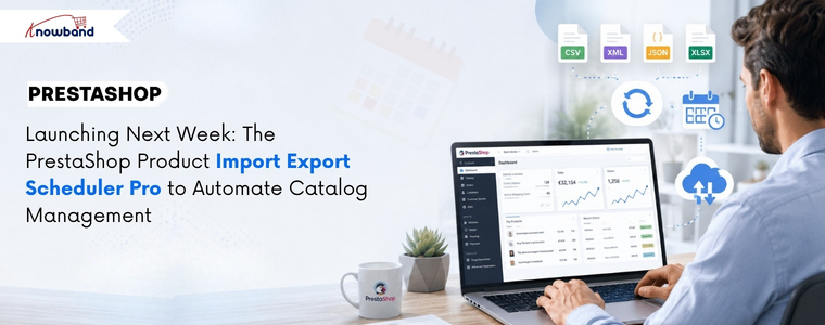 Knowband PrestaShop Product Import Export Scheduler Pro dashboard for automated catalog management