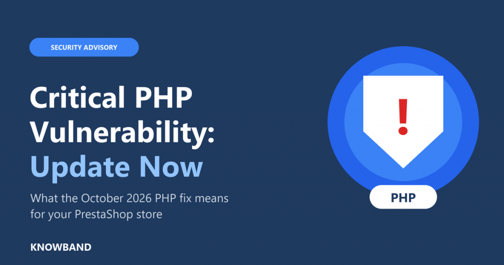Shield with an alert mark and a PHP badge with the text Critical PHP Vulnerability: Update Now Shield with an alert mark and a PHP badge with the text Critical PHP Vulnerability: Update Now